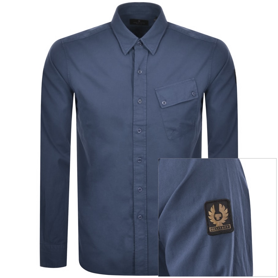 Alternative Image for ProductBelstaff Pitch Twill Long Sleeved Shirt Blue1
